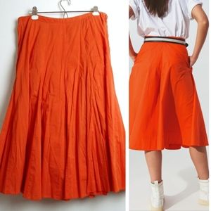 Fishtail Panel Midi Skirt Women's 1X Coral Orange